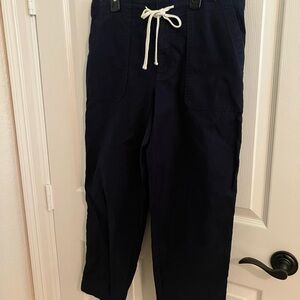 Navy Drawstring Casual Ladies Pants